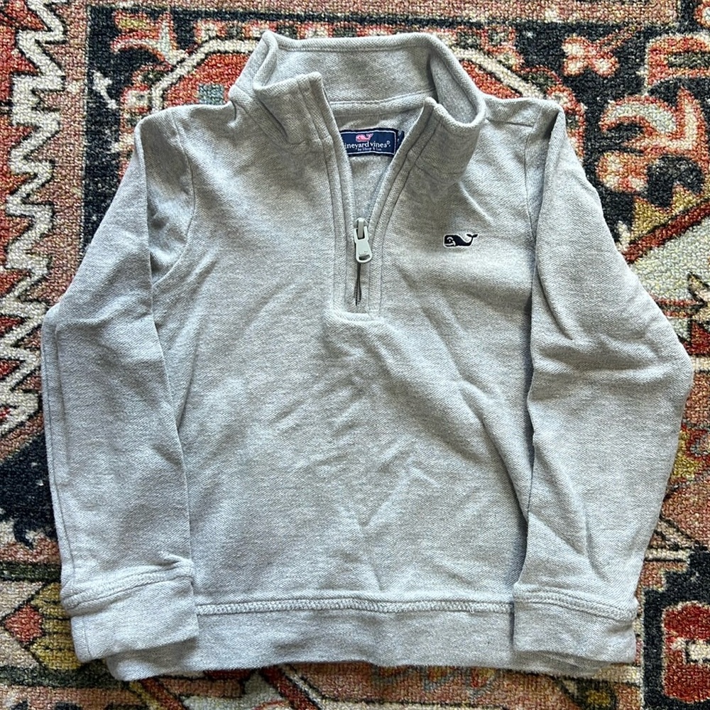 Vineyard Vines, 3T quarter zip, grey